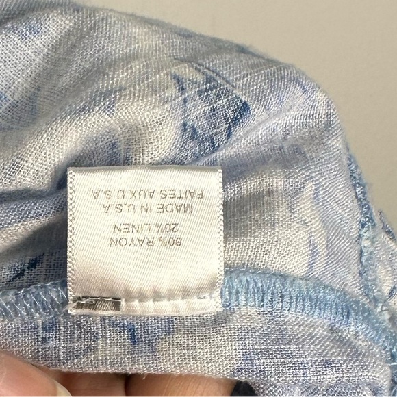 Misa Los Angeles Lilian Dress Blue Tiered Linen Floral Mini Ruffle Women’s Sz M - Picture 7 of 8